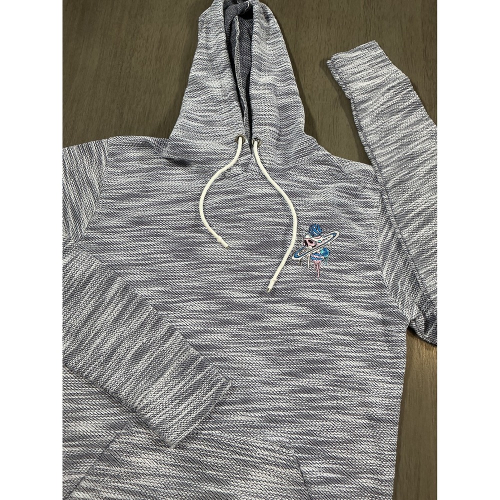 Dikotomy PlanetZ Rockview Pullover Hoodie Gray Space Dye Knit Skull Size S